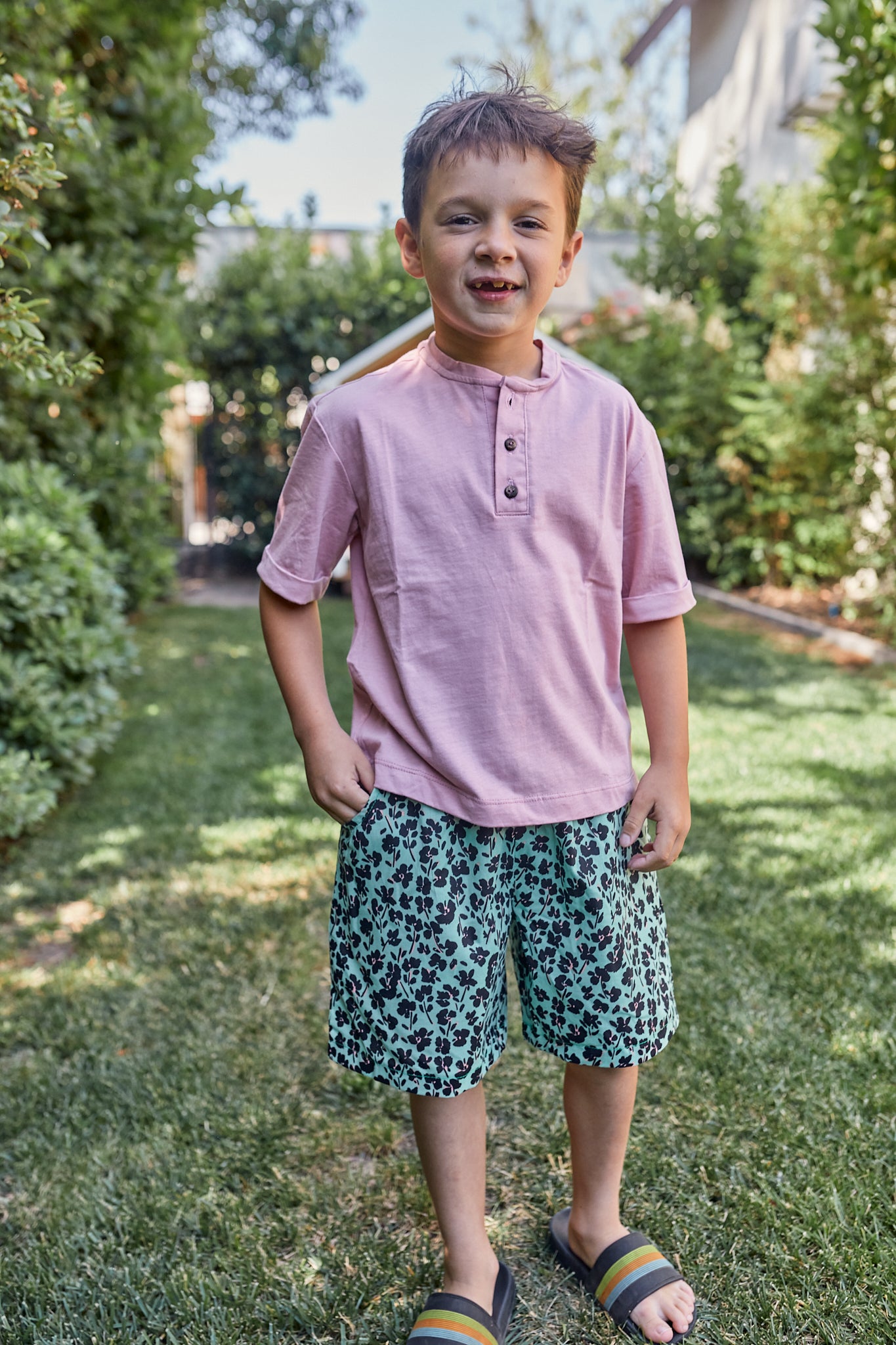 Short niño 100% Algodón estampado flores