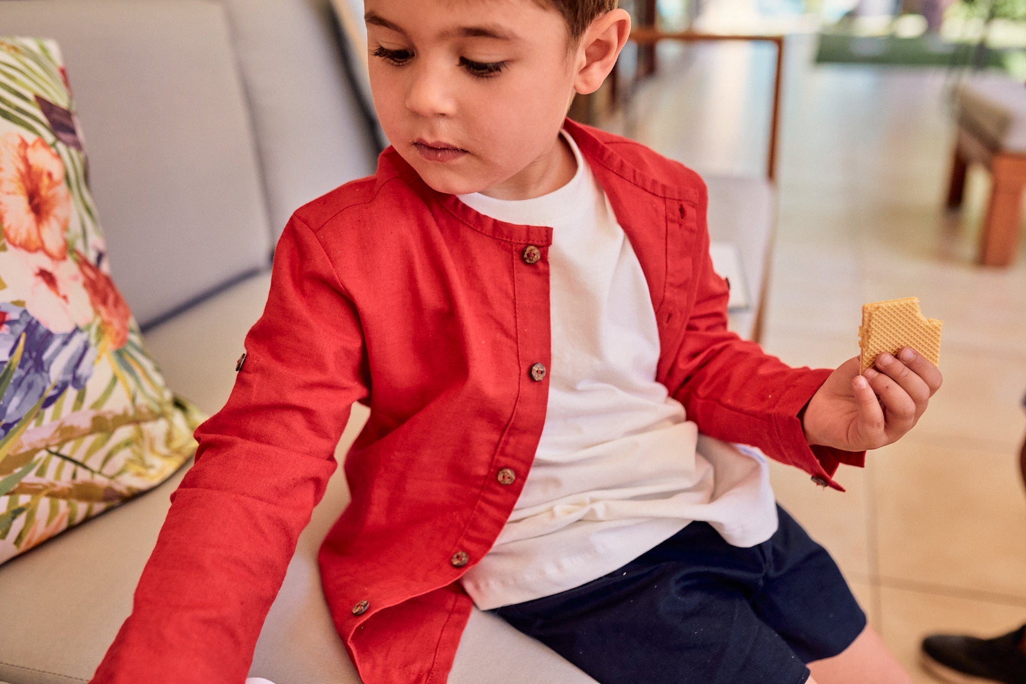 Camisa Lino Gaspar rojo