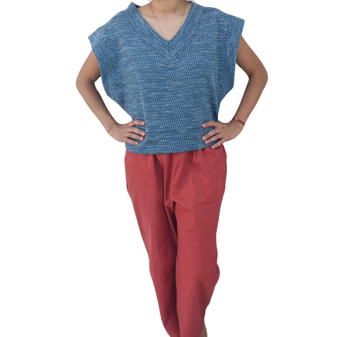 Sweater corto sin mangas Mujer