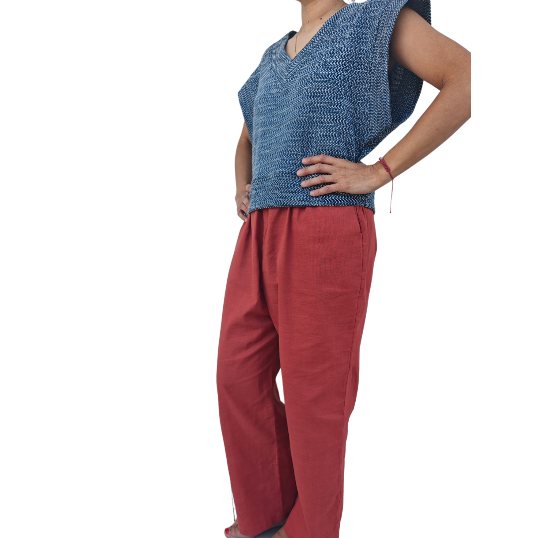 Sweater corto sin mangas Mujer