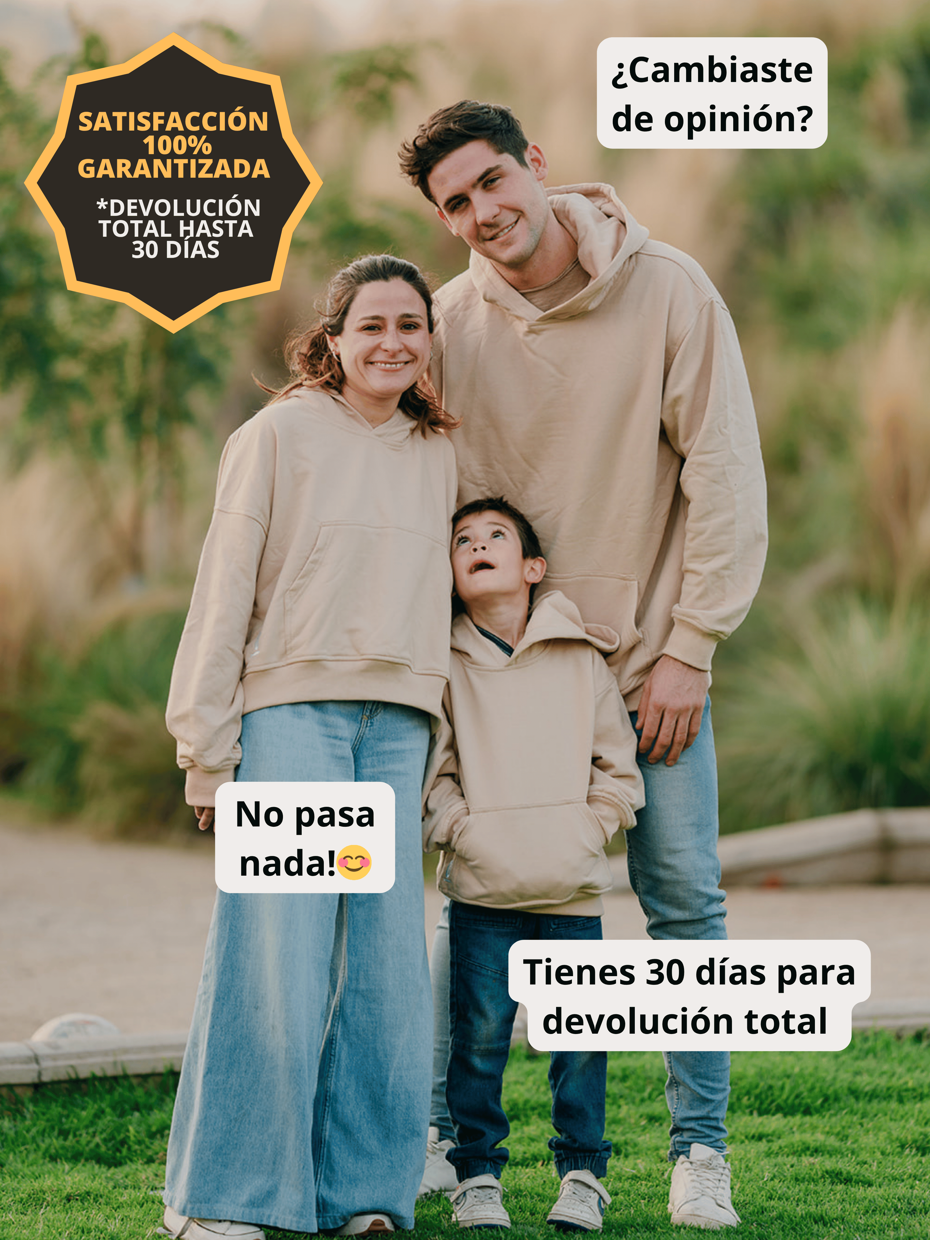 Pack 2 Polerones Oversize Beige Papá + Hijo/a