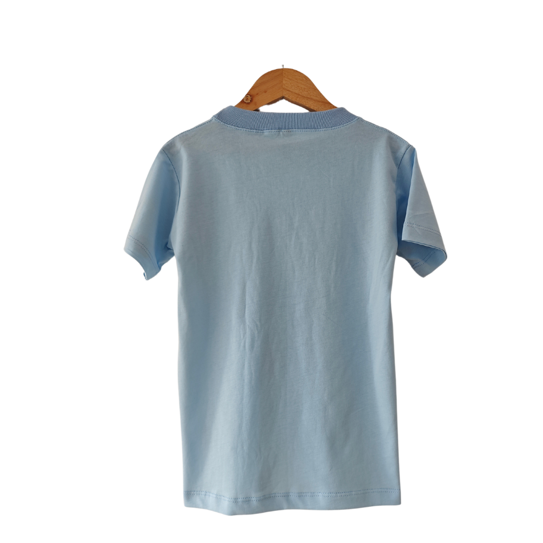 Polera celeste Oversize Algodón