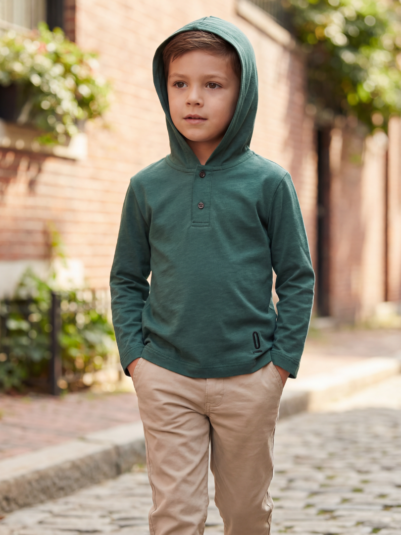 Polera con Capucha Santiago verde