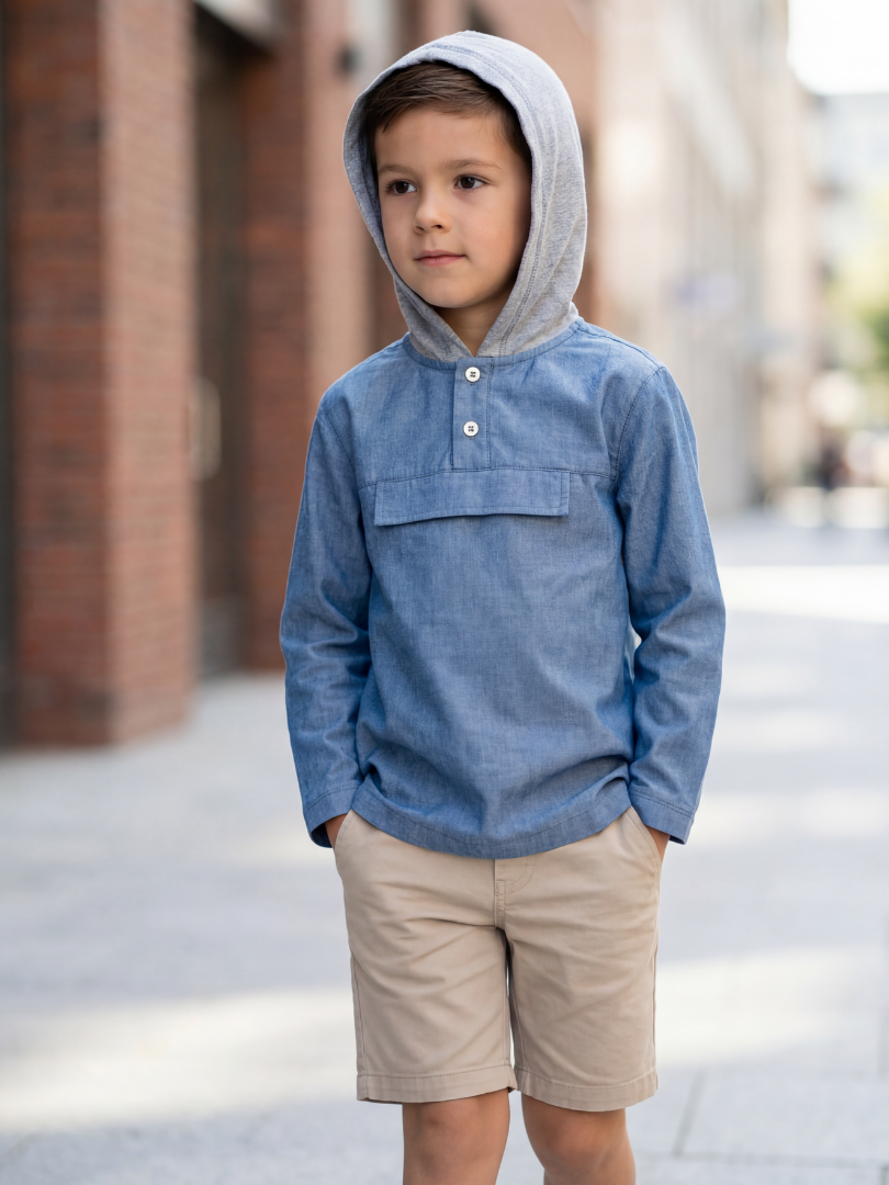 Camisa con gorro niño 100% Algodón