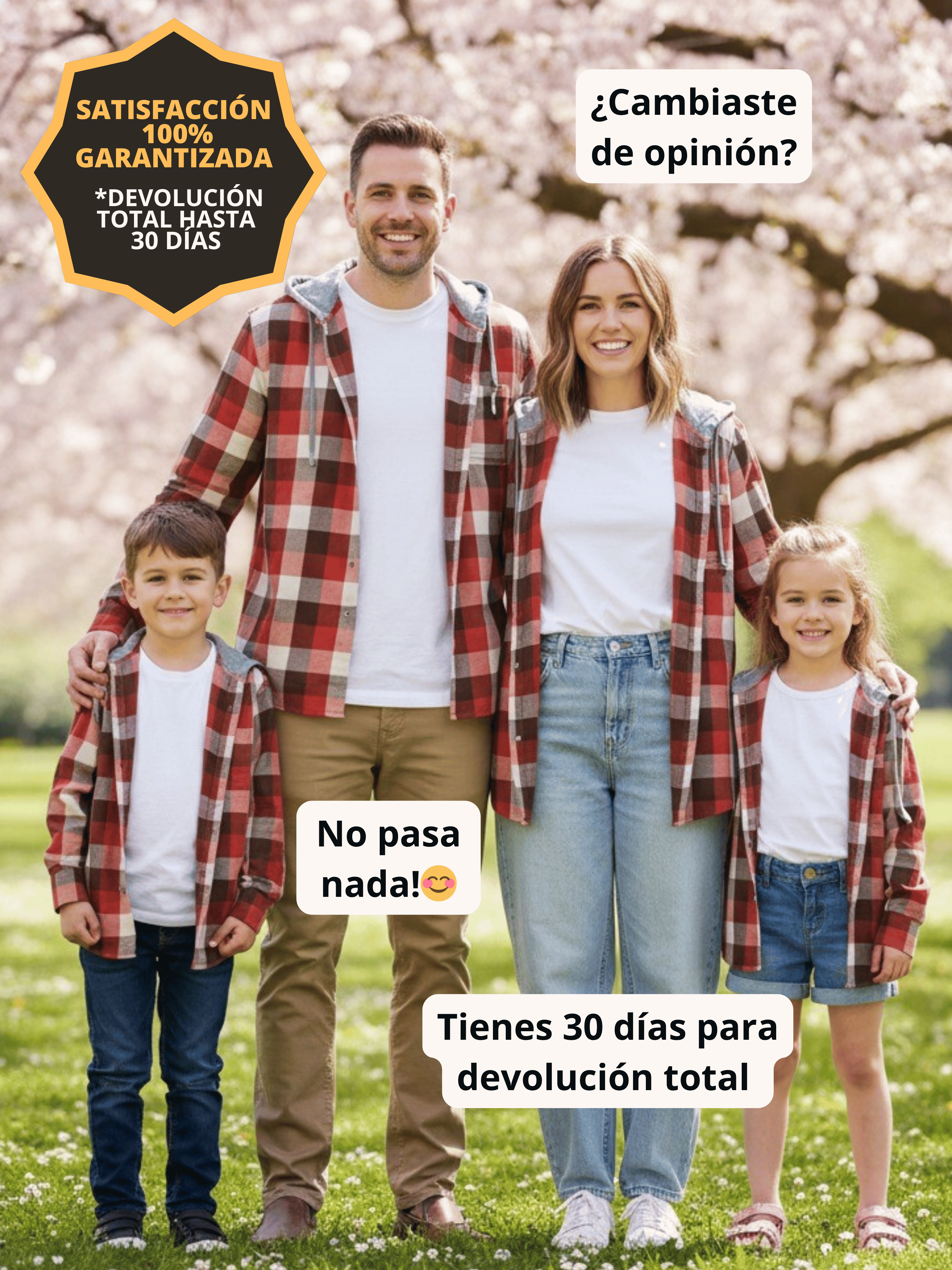Pack 2 Camisas Gustavo Mamá + Hijo/a cuadros terracota con blanco