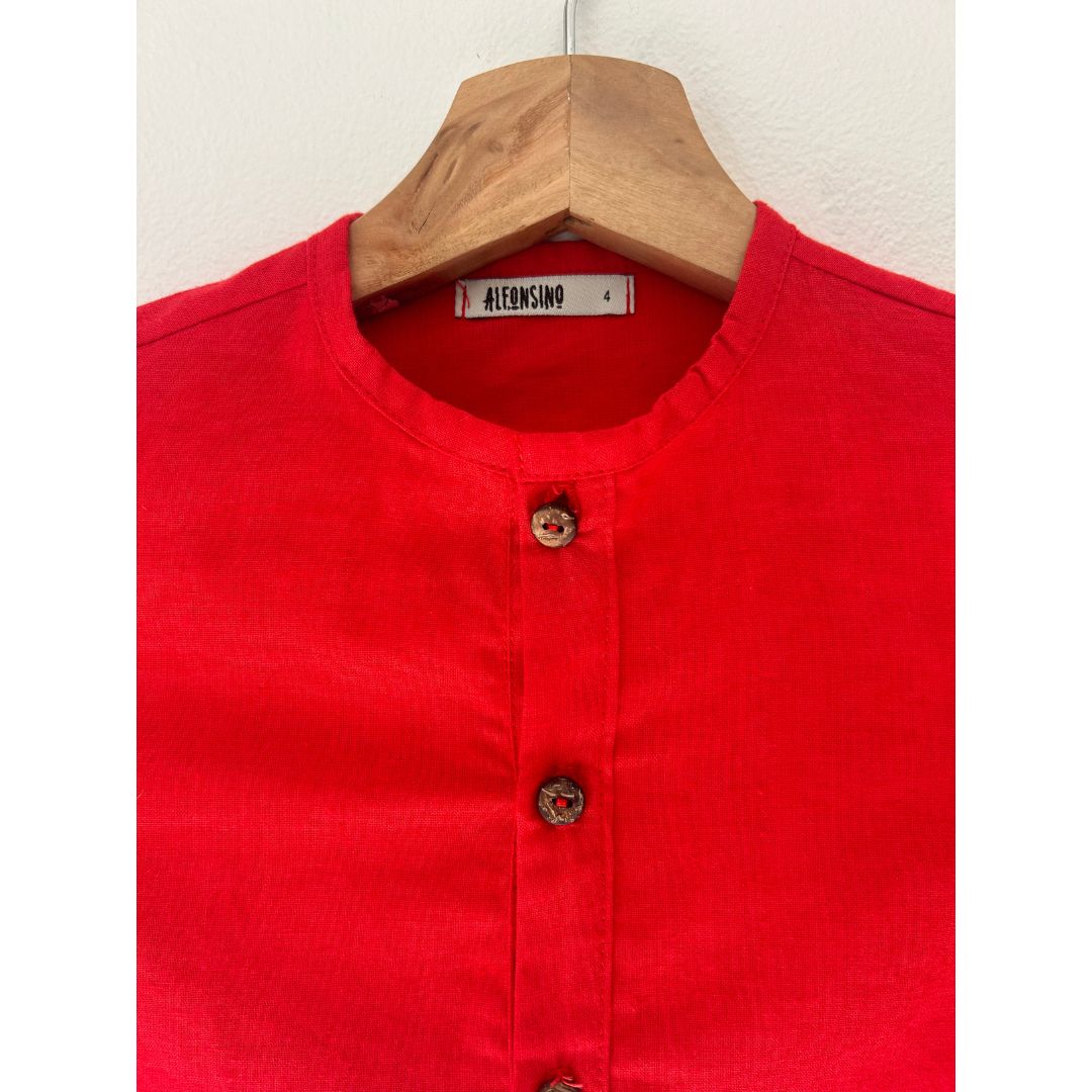 Camisa Lino Gaspar rojo