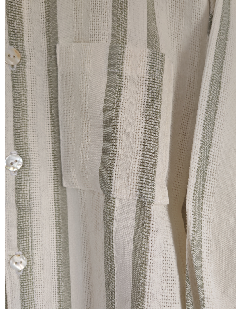 Camisera Infantil Rayas Verde Oliva | 100% Algodón