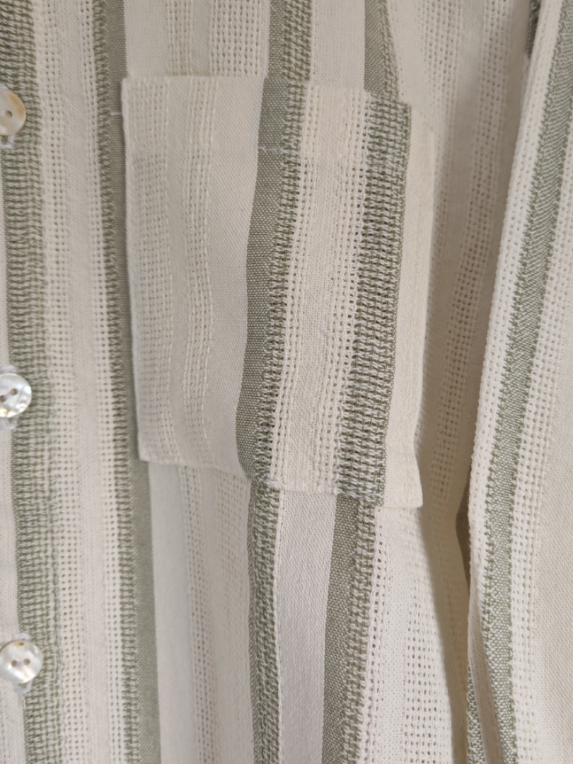Camisera Infantil Rayas Verde Oliva | 100% Algodón