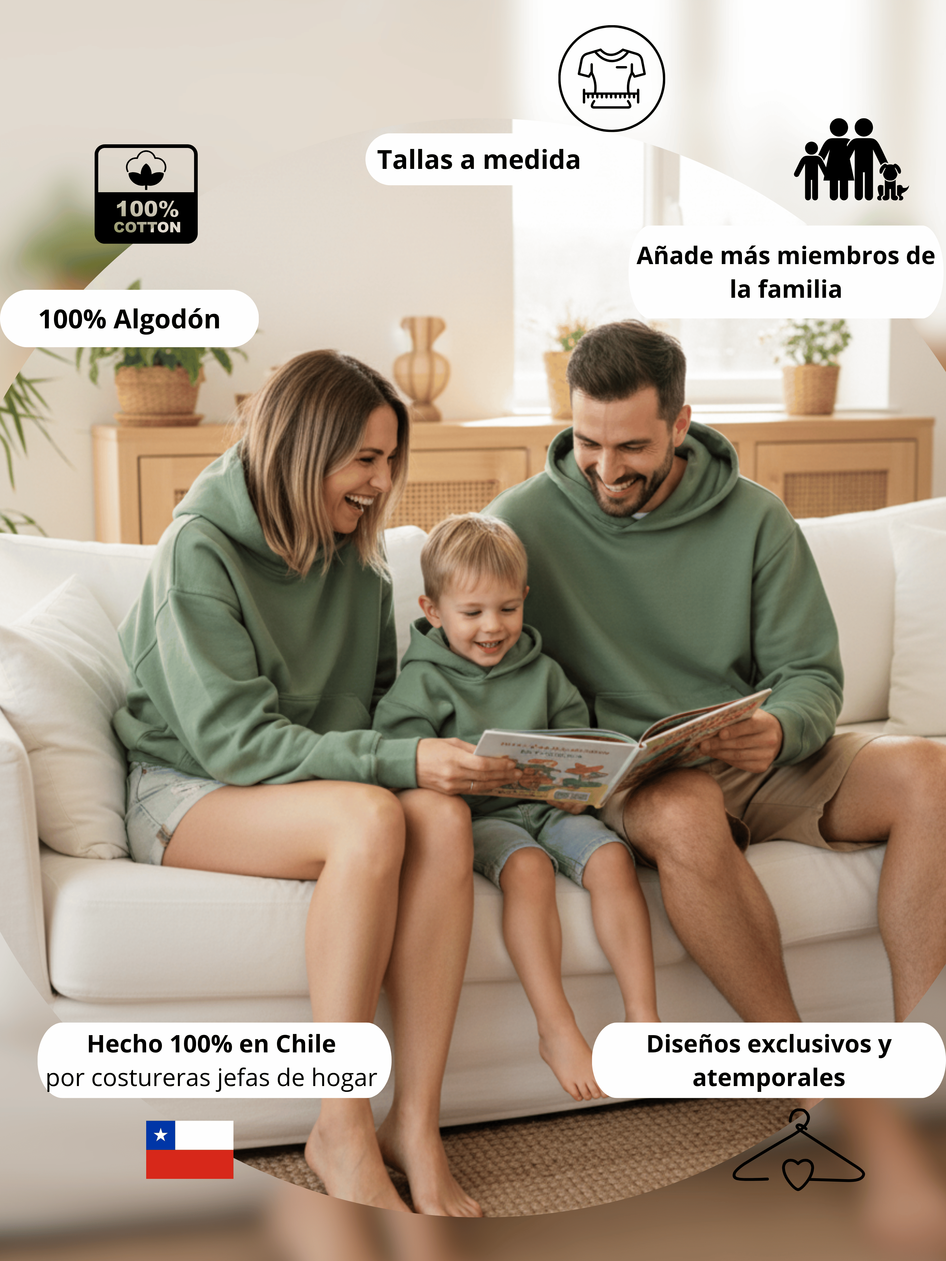 Conjunto Familiar Hoodie a juego para Papá + Mamá + Hijo/a + ENVÍO GRATIS