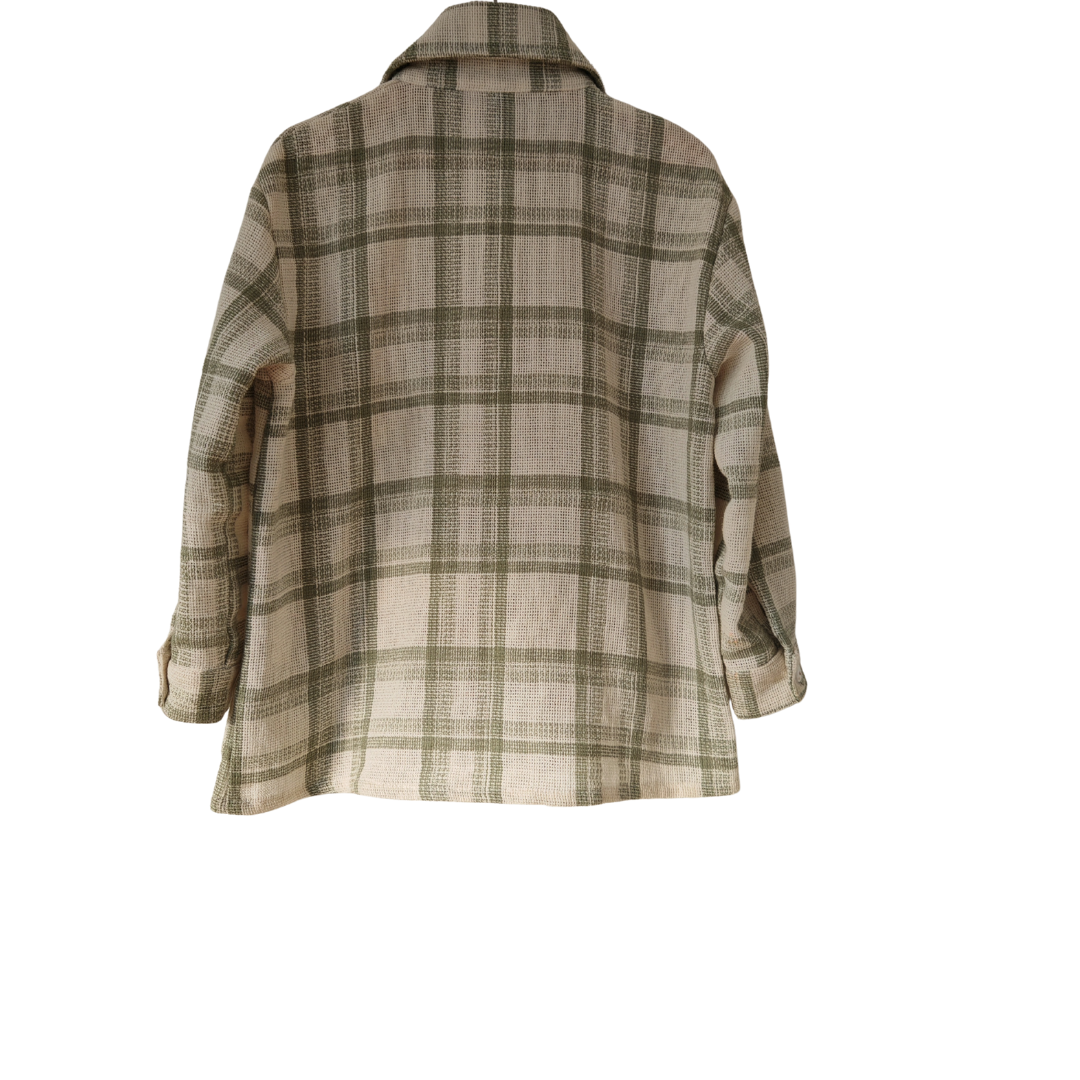 Camisera niño/a verde con blanco 100% algodón