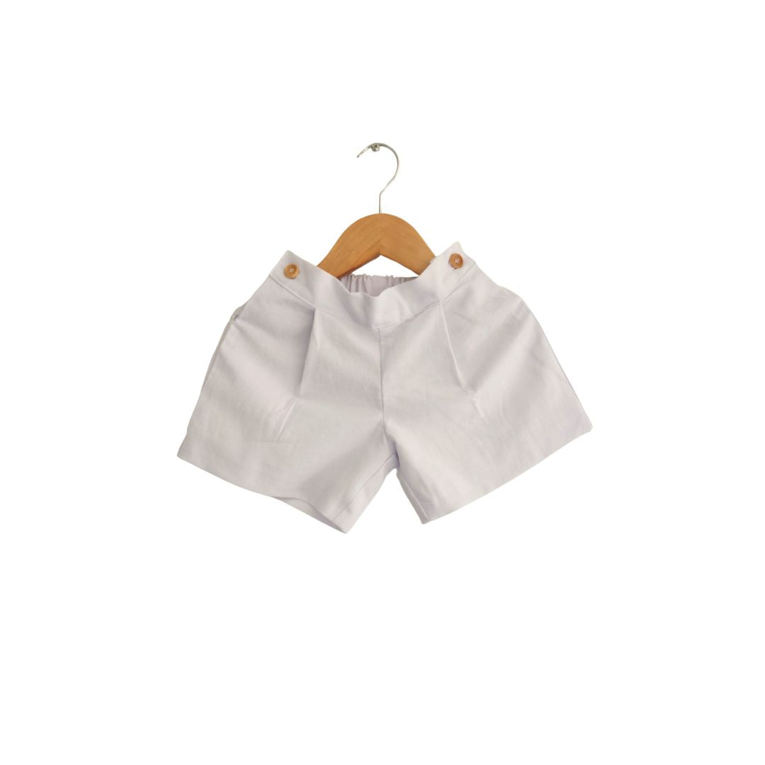 Short niño 100% Lino color Blanco