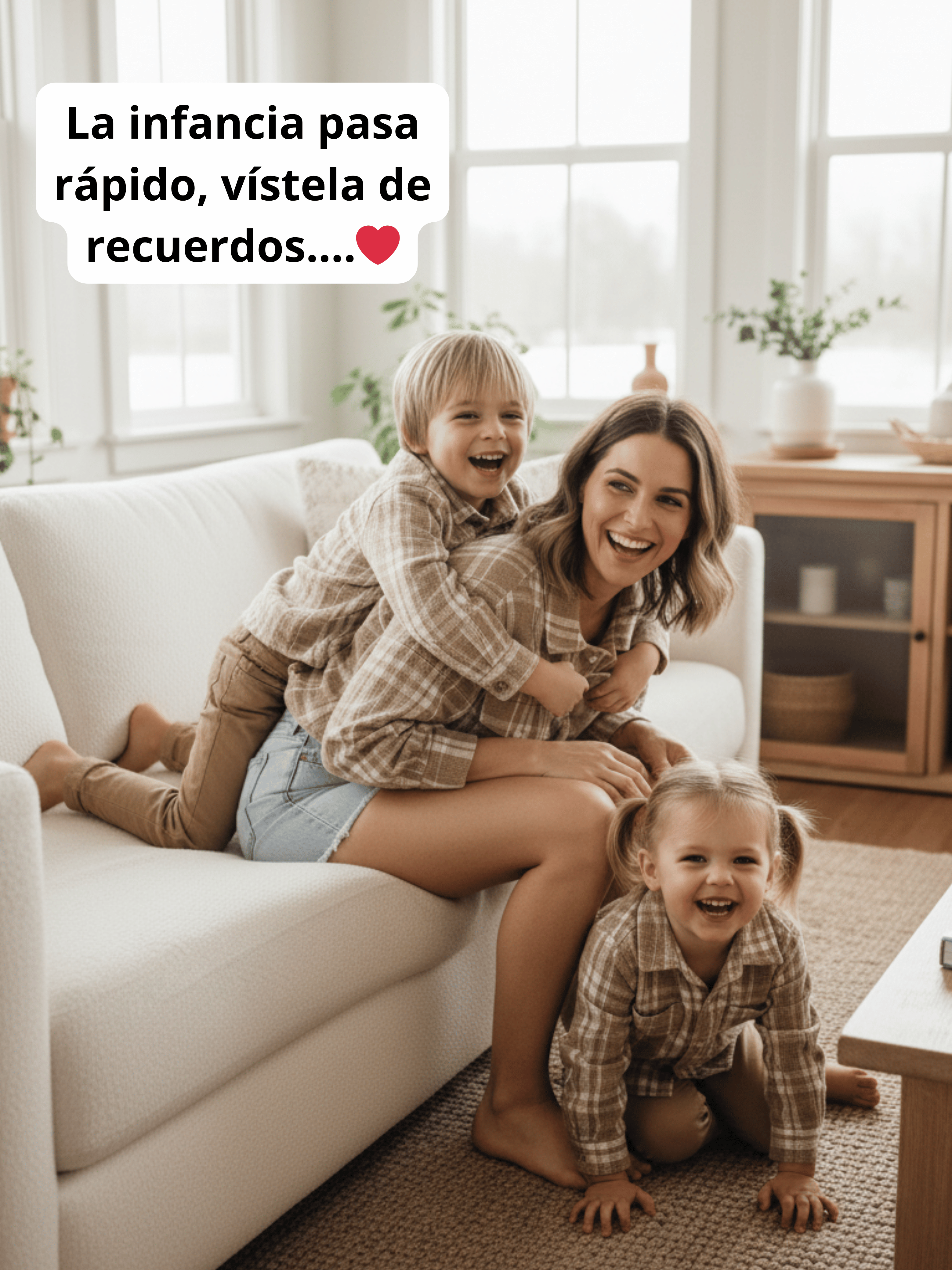 Pack 3 Camiseras a juego para Mamá + Hijo/a + Hijo/a 100% algodón