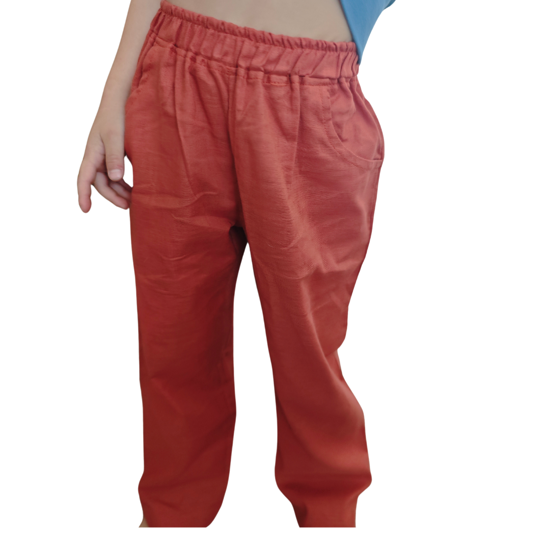 Pantalón Lino Amaro Terracota