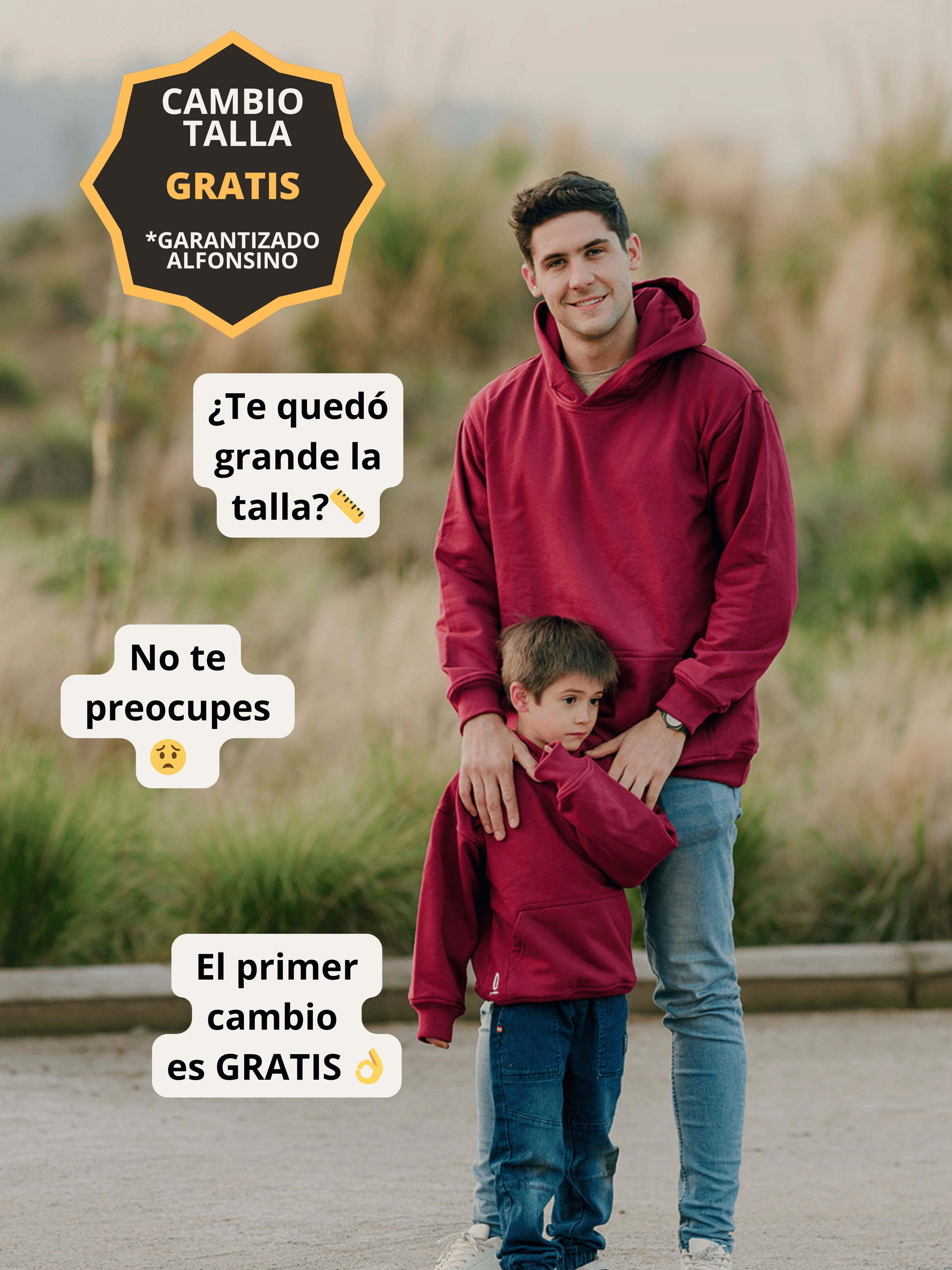 Conjunto Familiar Hoodie a juego para Papá + Hijo/a + Hijo/a + ENVÍO GRATIS