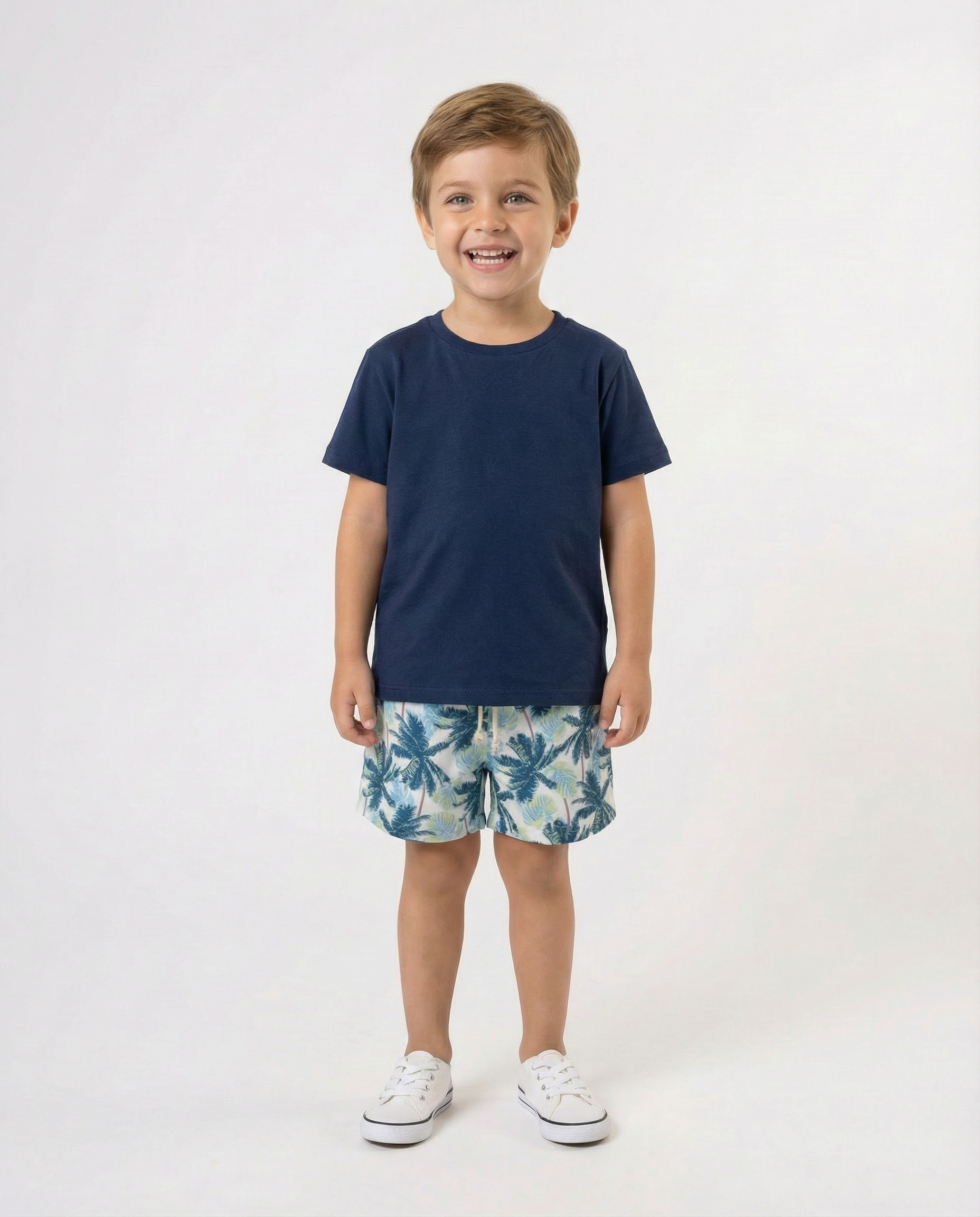 Short niño 100% Algodón estampado palmeras