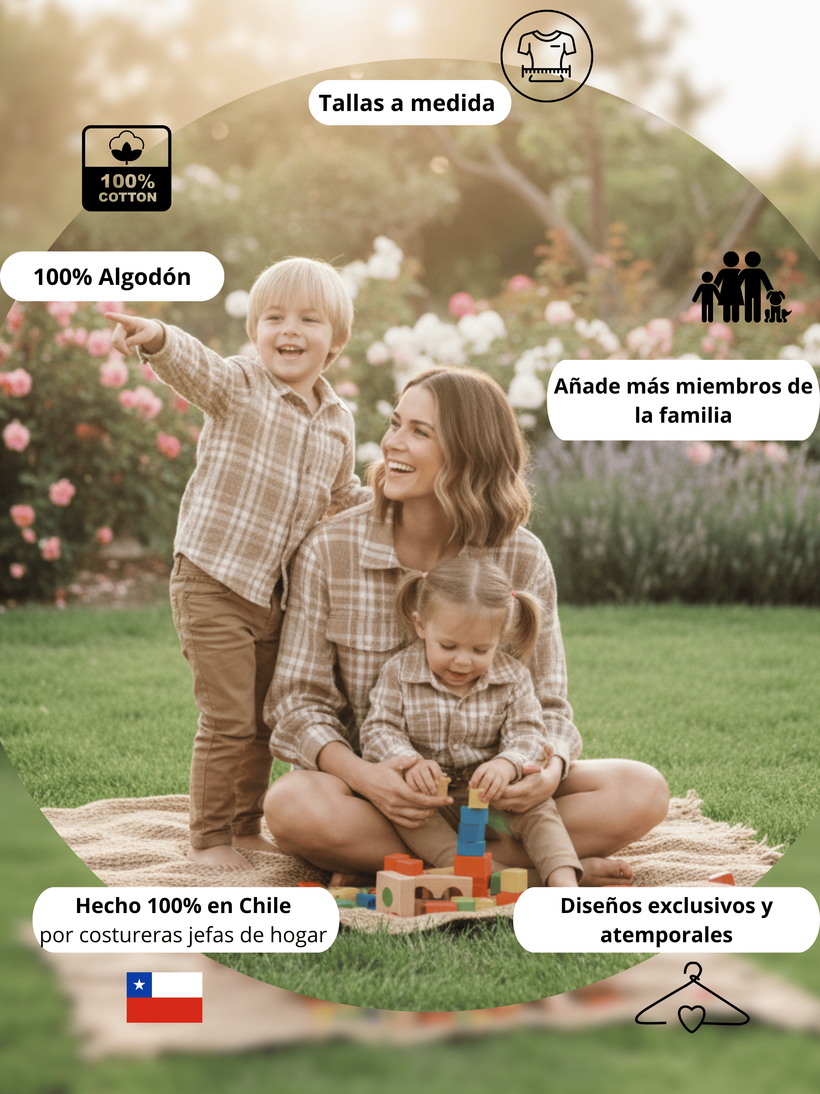 Pack 3 Camiseras a juego para Mamá + Hijo/a + Hijo/a 100% algodón