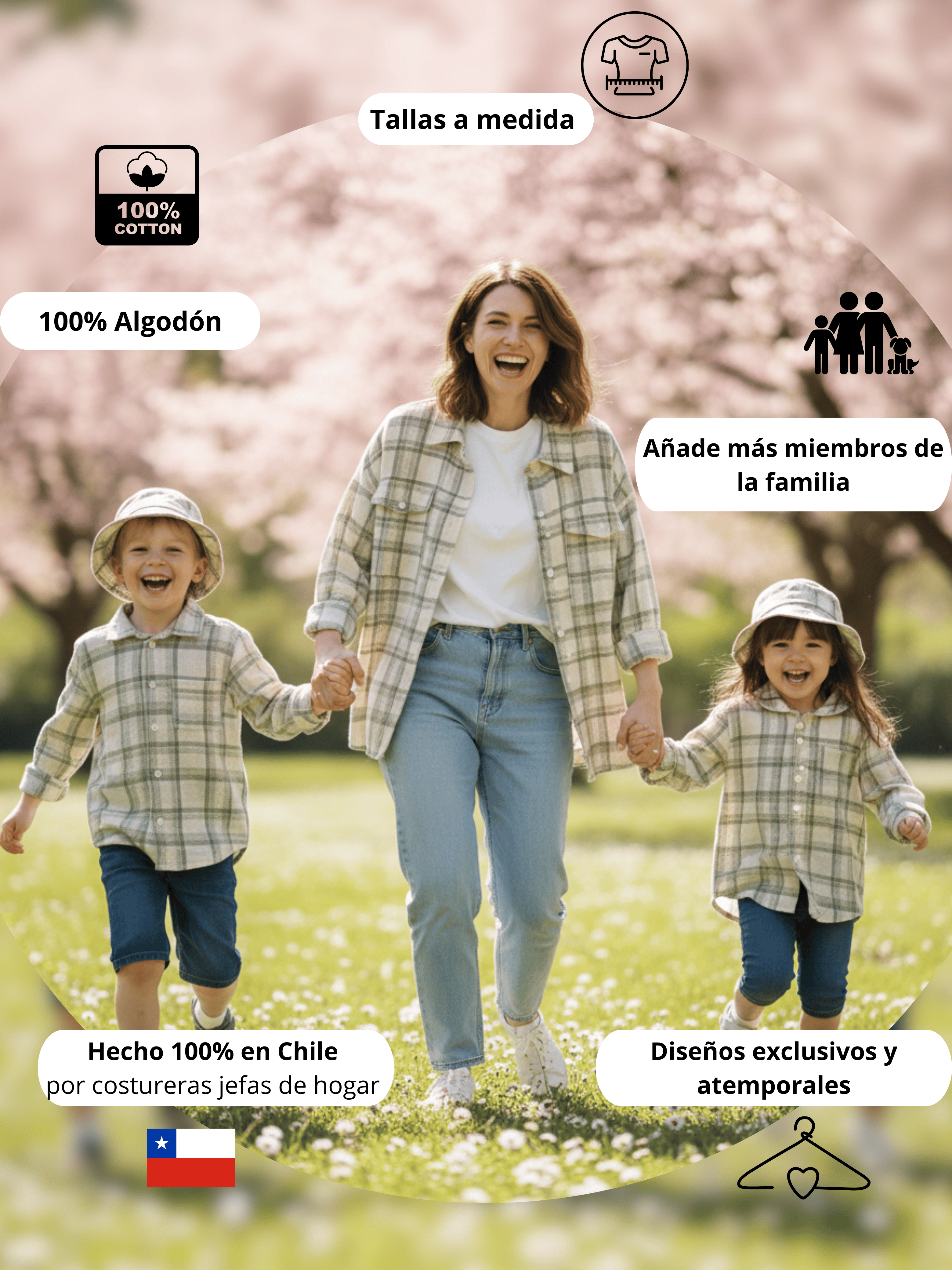 Pack 3 Camiseras a juego para Mamá + Hijo/a + Hijo/a 100% algodón