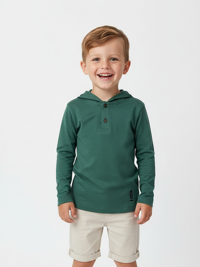 Polera con Capucha Santiago verde