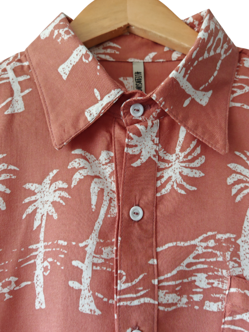 Guayabera niño Palmeras 100% Viscosa premium