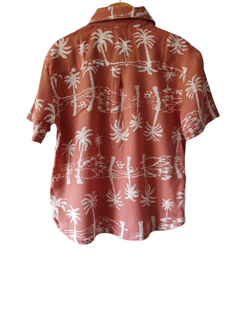 Guayabera niño Palmeras 100% Viscosa premium