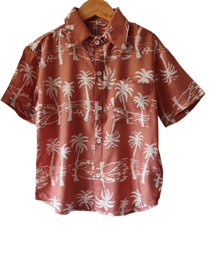 Guayabera niño Palmeras 100% Viscosa premium