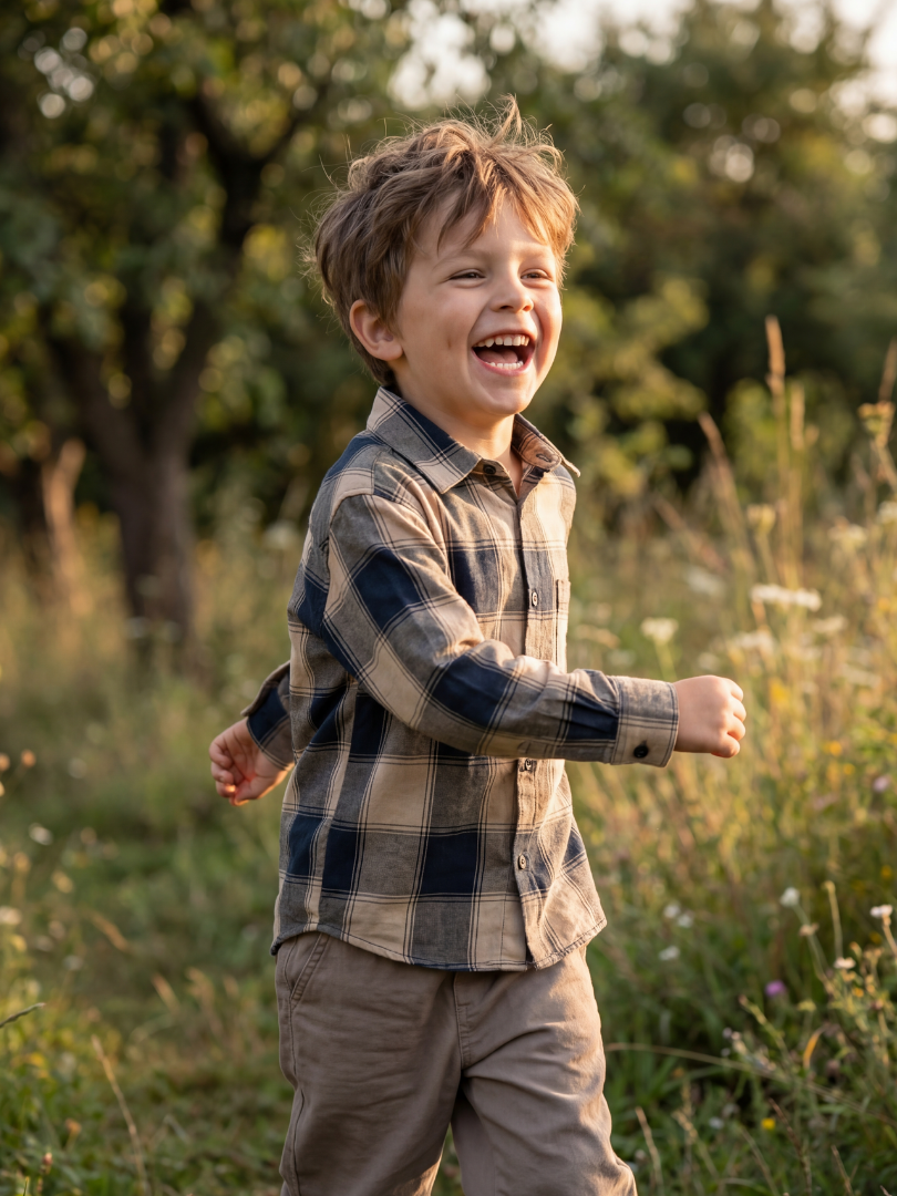 Camisa niño Franela Aurelio cuadros amarillo con negro