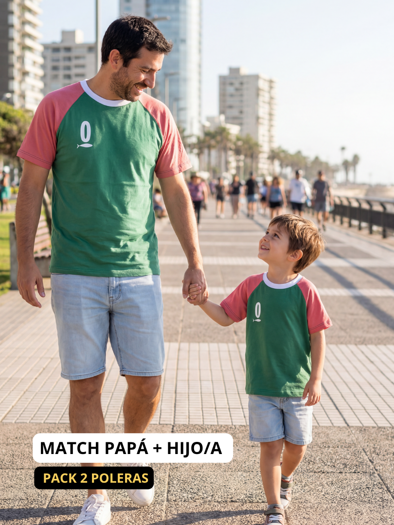 Pack Polera Pez Algodón Papá + Hijo