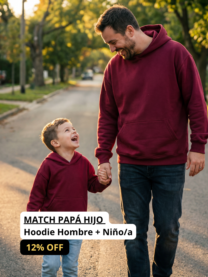 Pack 2 Polerones Oversize Burdeo Papá + Hijo/a