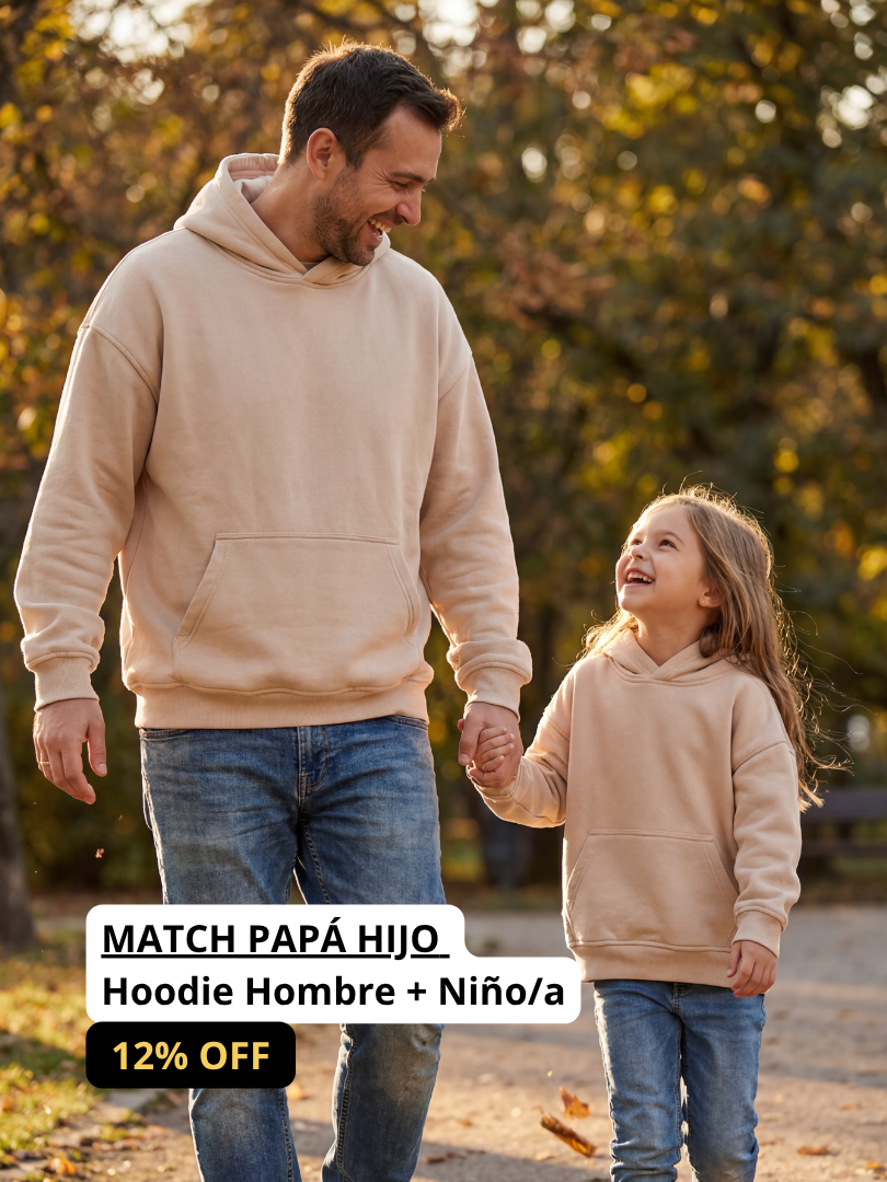 Pack 2 Polerones Oversize Beige Papá + Hijo/a