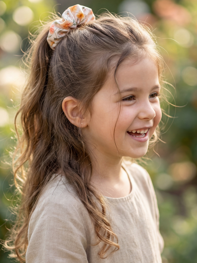 Scrunchie Floral Niña 100% Viscosa