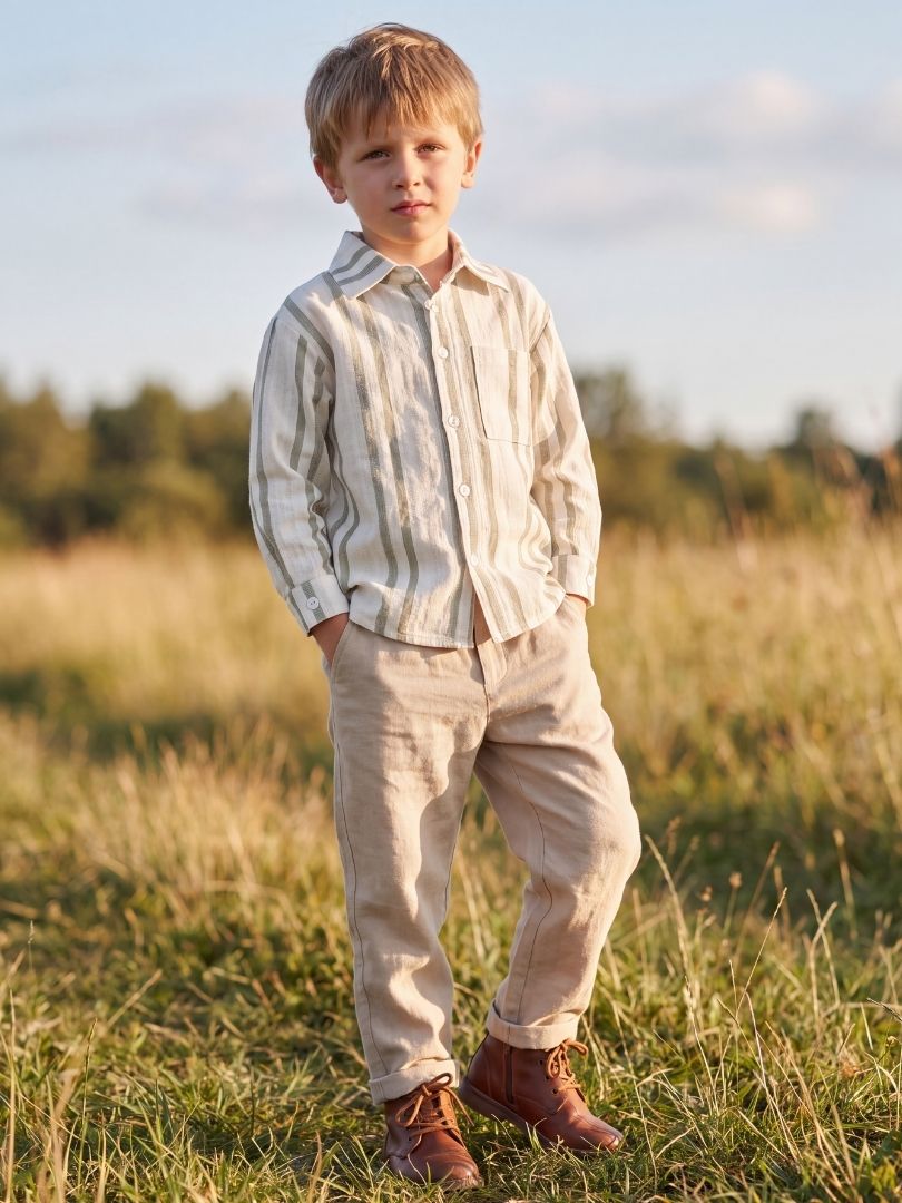 Camisera Infantil Verde/Oliva 100% Algodón