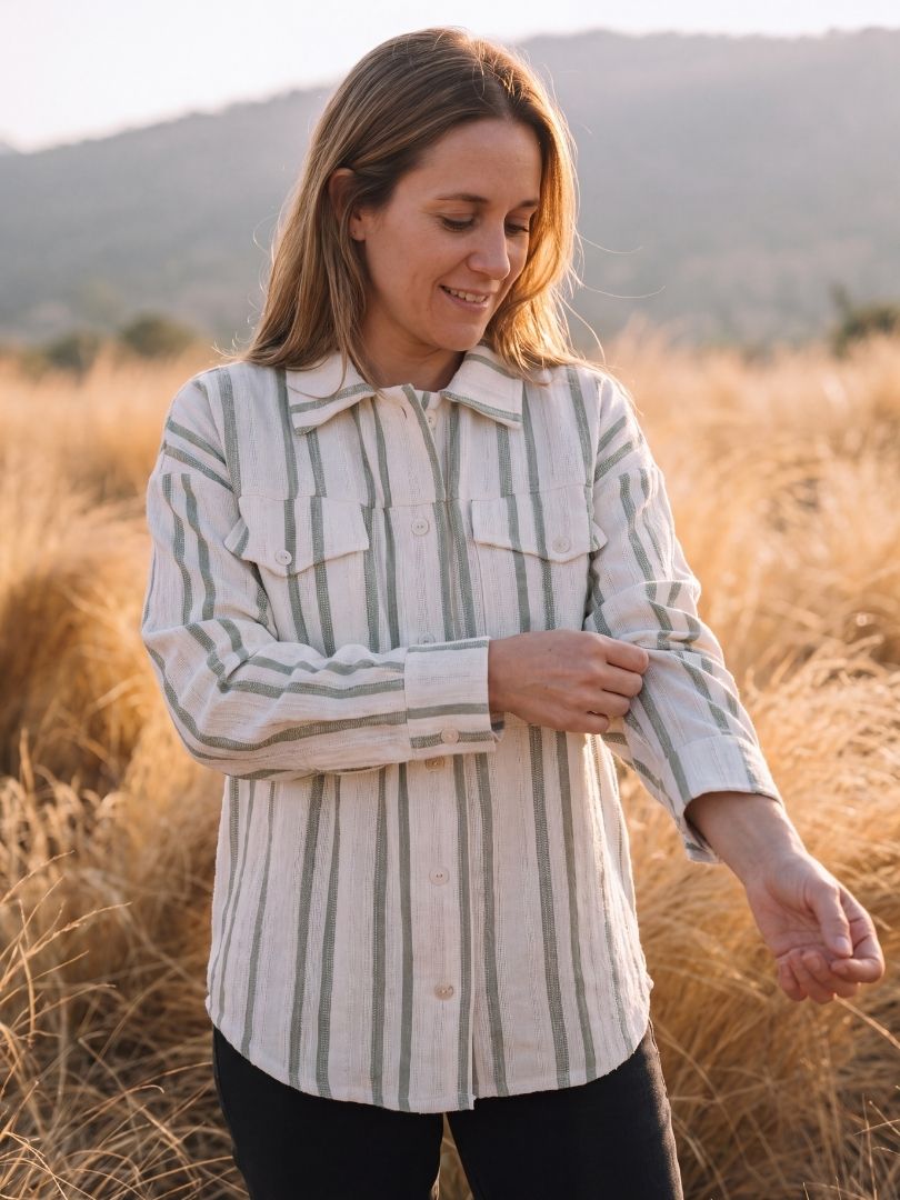 Camisera Oversize Mujer Verde/Oliva 100% algodón