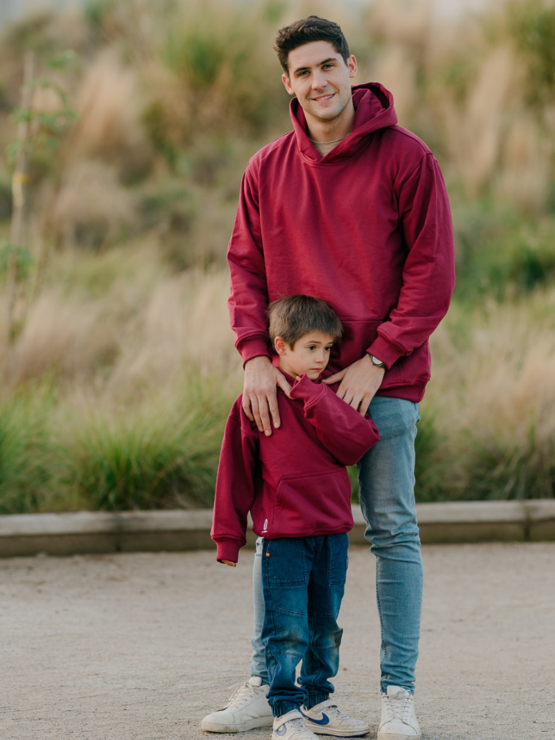 Polerón con capucha Unisex Oversize Burdeo