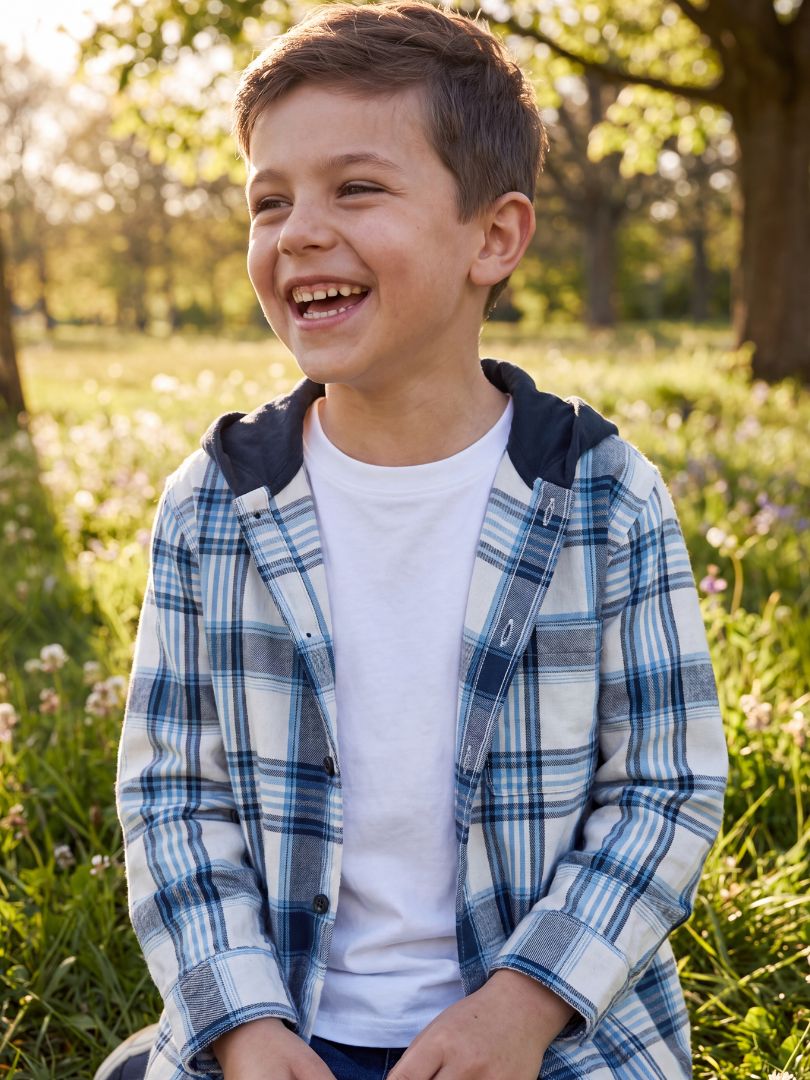 Pack 3 Camisas Franela Papá + Mamá + hijo Azul/blanco 100% Algodón