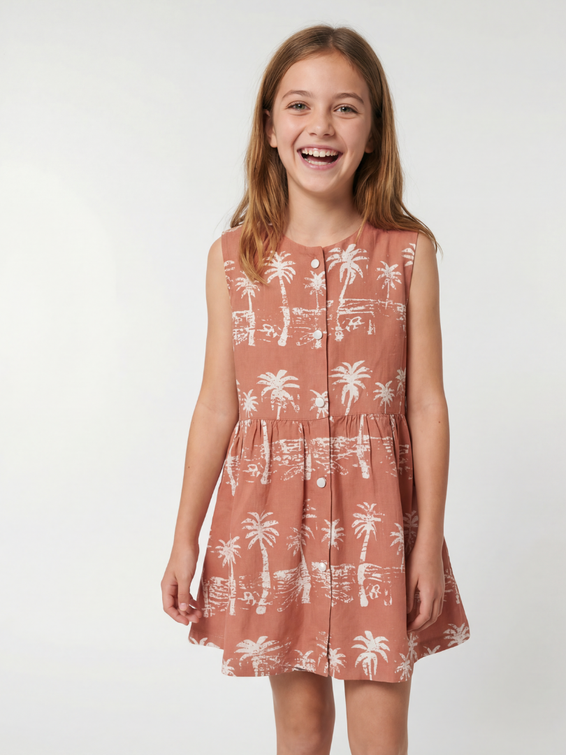Vestido niña Palmeras 100% Viscosa