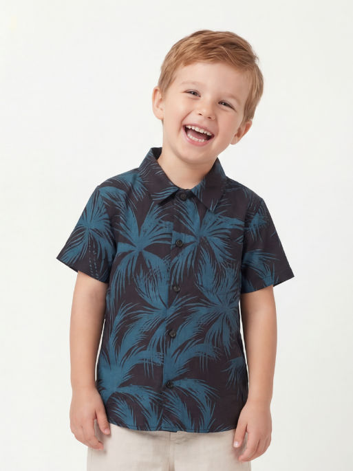 Guayabera niño/a Palmeras 100% algodón