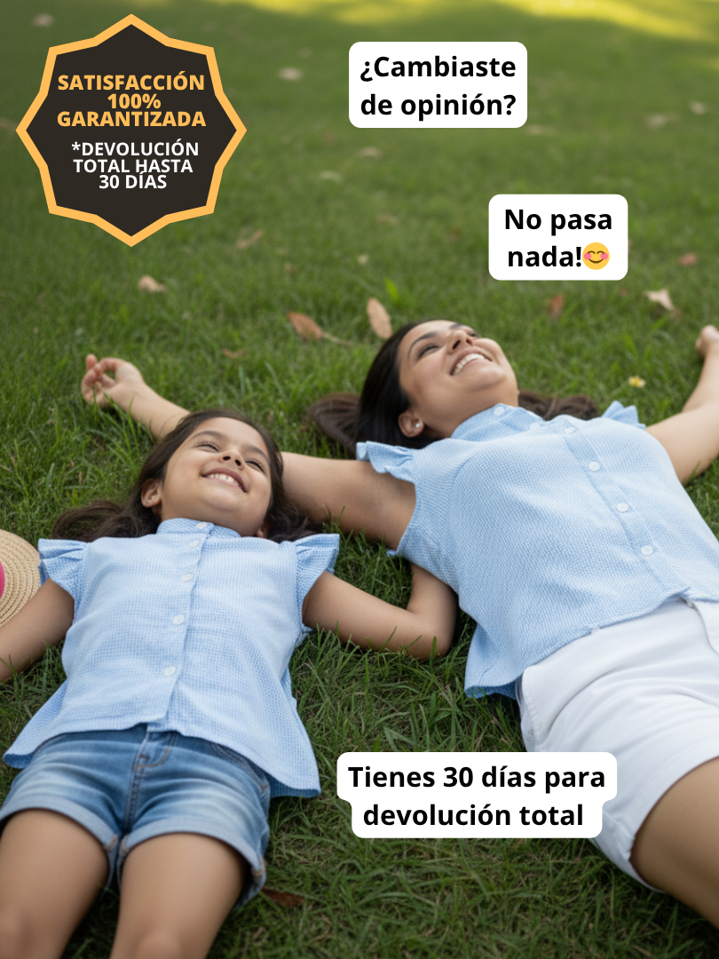 Pack 2 Blusas Mamá + Hija Vichy celeste