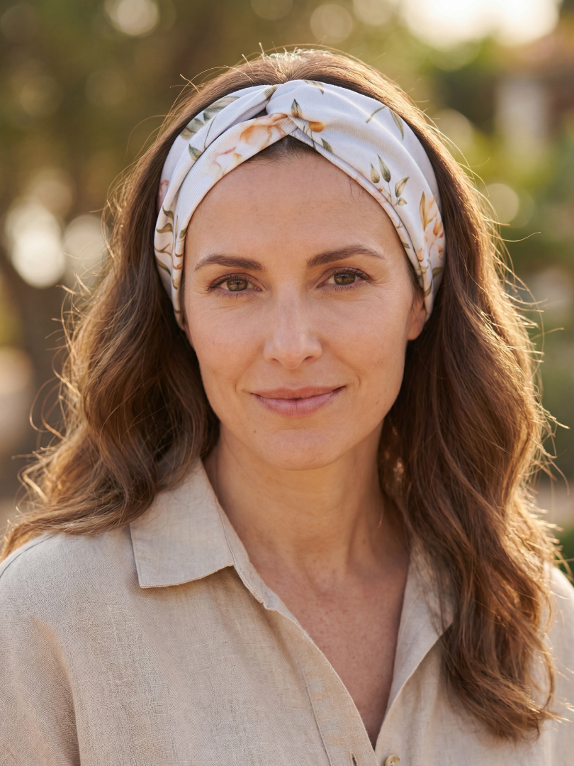 Cintillo Floral celeste Mujer 100% Viscosa