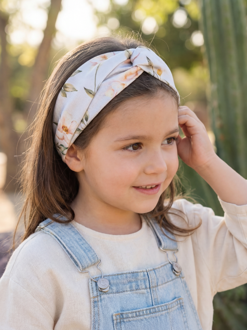 Cintillo Floral celeste Niña 100% Viscosa