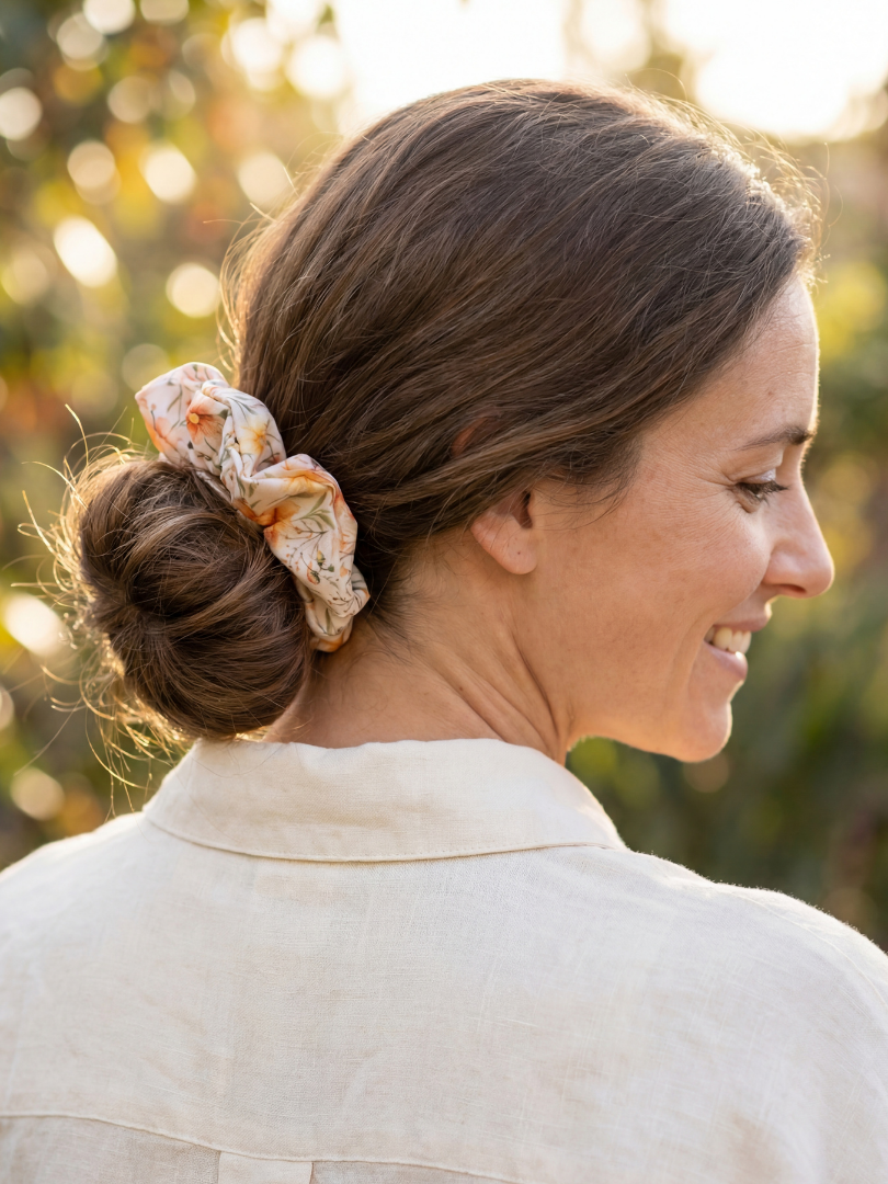 Scrunchie Floral Mujer 100% Viscosa