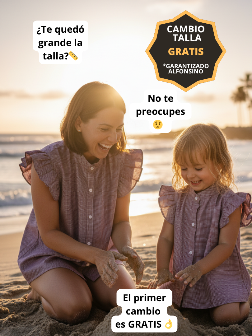 Pack 2 Blusas Mamá + Hija Vichy burdeo