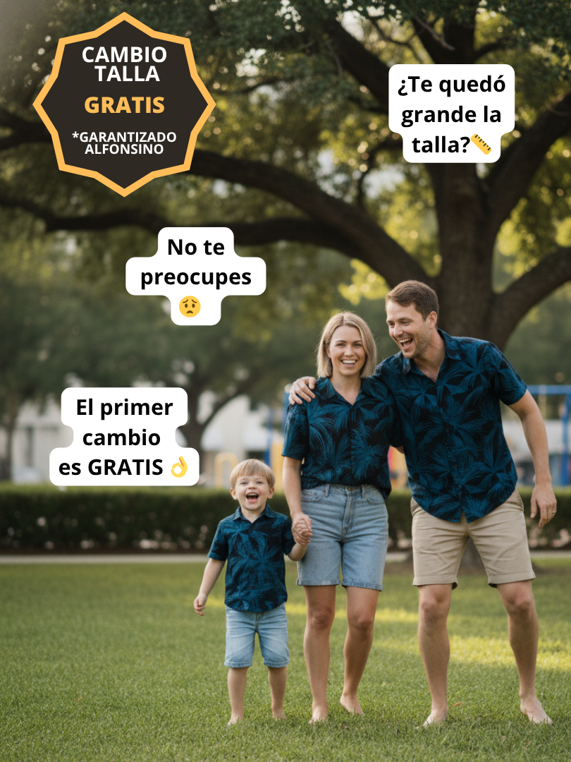 Pack 2 Guayaberas algodón Mamá + Hijo/a Palmeras