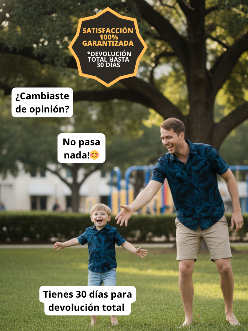 Pack 2 Guayaberas algodón Papá + Hijo/a Palmeras