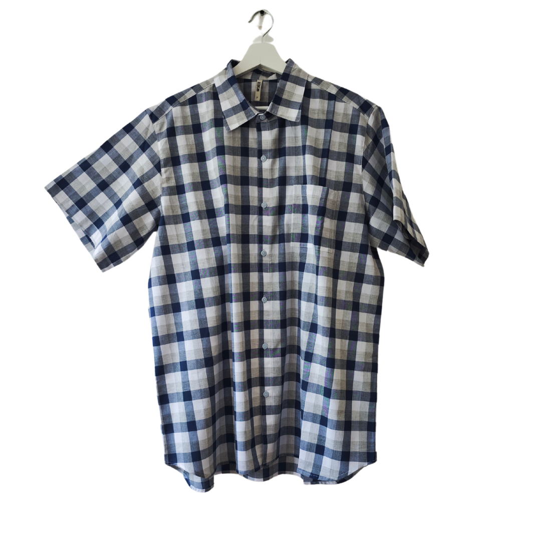 Camisa manga corta Hombre 100% algodón cuadrille