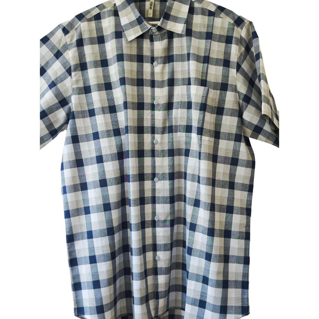 Camisa manga corta Hombre 100% algodón cuadrille