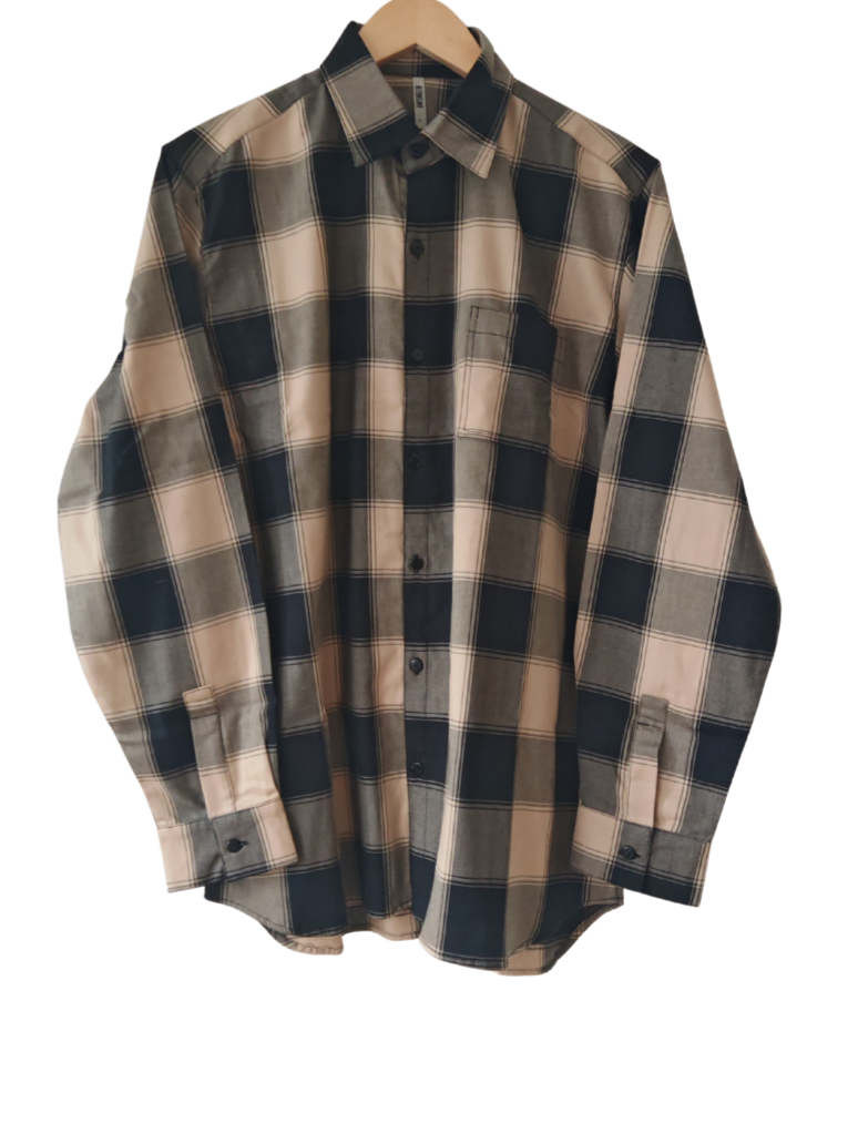 Camisa Hombre Franela Aurelio cuadros amarillo con negro