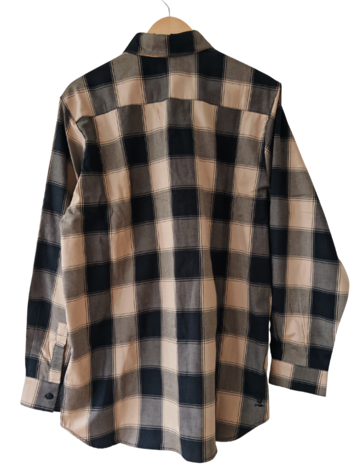 Camisa Hombre Franela Aurelio cuadros amarillo con negro