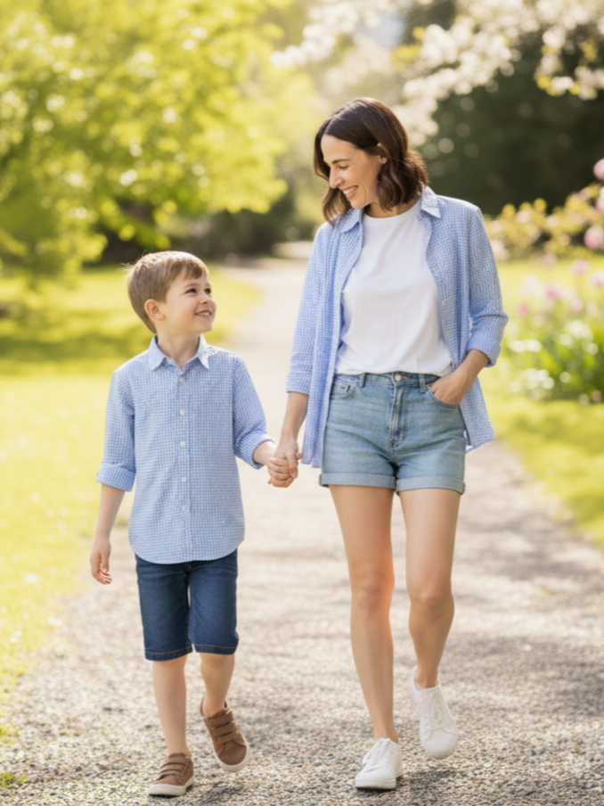 Pack 2 Camisas Vichy Rey Mamá + Hijo