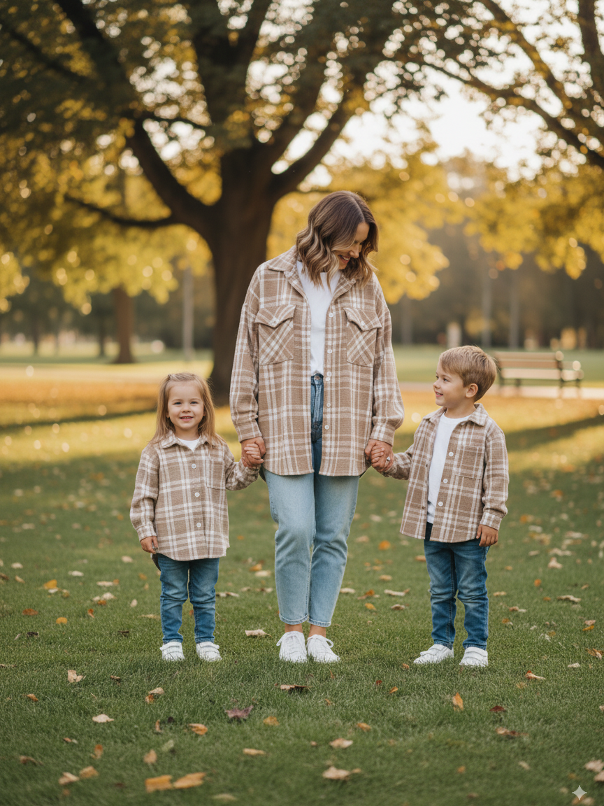 Conjunto Familiar Camisera a juego para Mamá + Hijo/a + Hijo/a