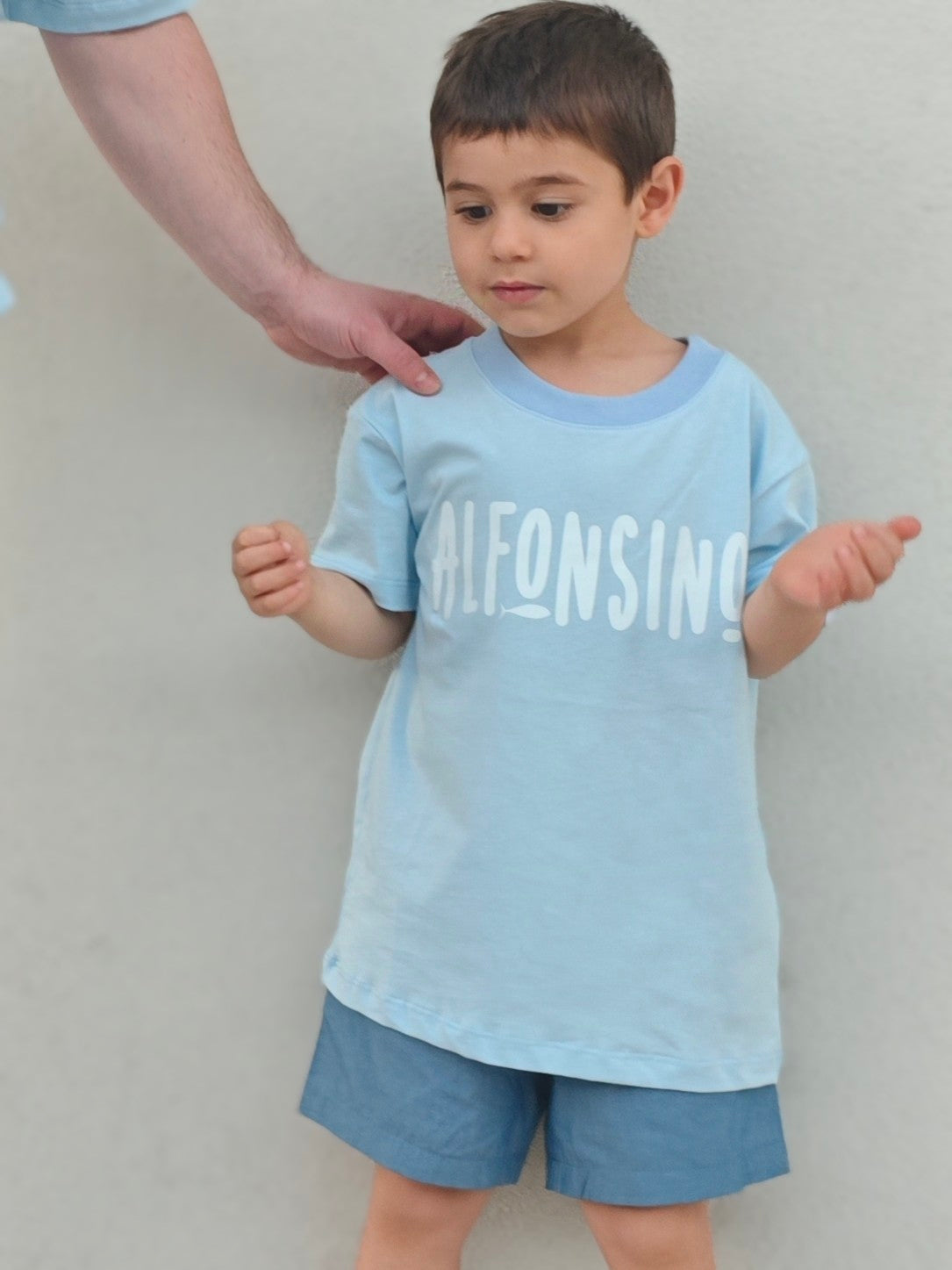 Polera celeste Oversize Algodón